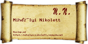Mihályi Nikolett névjegykártya