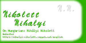 nikolett mihalyi business card